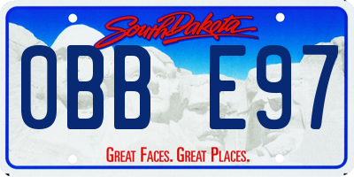 SD license plate 0BBE97