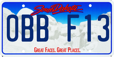 SD license plate 0BBF13