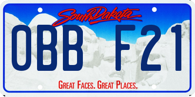 SD license plate 0BBF21