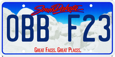 SD license plate 0BBF23