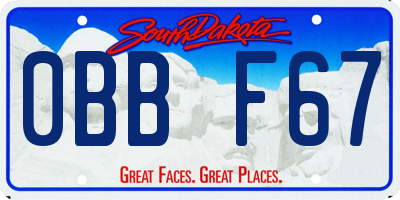SD license plate 0BBF67