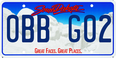 SD license plate 0BBG02