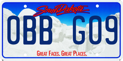 SD license plate 0BBG09