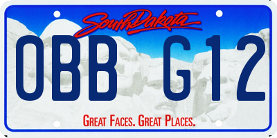 SD license plate 0BBG12