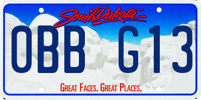 SD license plate 0BBG13