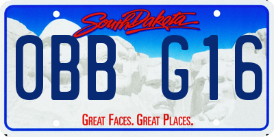 SD license plate 0BBG16