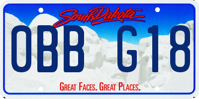 SD license plate 0BBG18