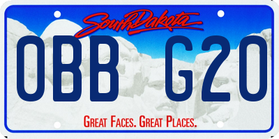 SD license plate 0BBG20