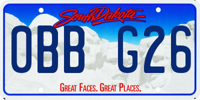 SD license plate 0BBG26