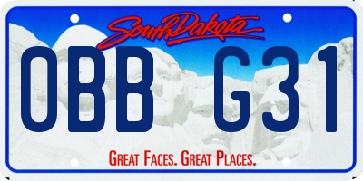 SD license plate 0BBG31