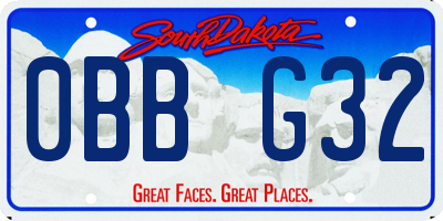 SD license plate 0BBG32