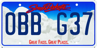 SD license plate 0BBG37
