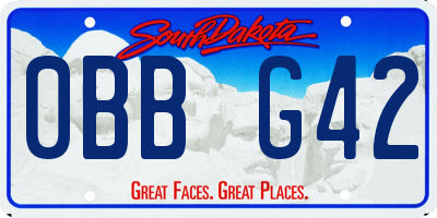 SD license plate 0BBG42