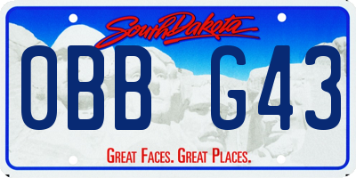 SD license plate 0BBG43