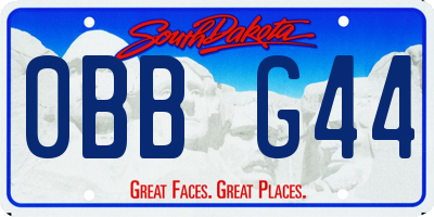 SD license plate 0BBG44