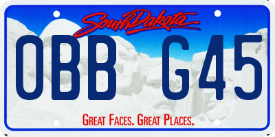 SD license plate 0BBG45