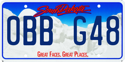 SD license plate 0BBG48
