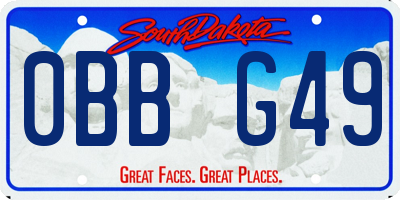 SD license plate 0BBG49