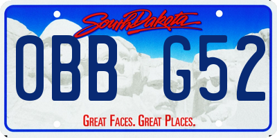 SD license plate 0BBG52