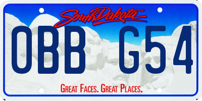SD license plate 0BBG54