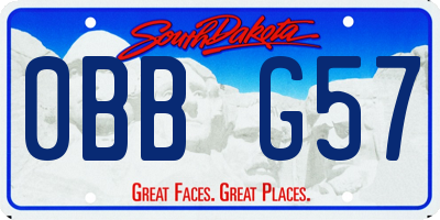 SD license plate 0BBG57