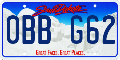 SD license plate 0BBG62