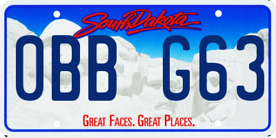 SD license plate 0BBG63