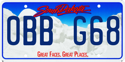 SD license plate 0BBG68