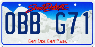 SD license plate 0BBG71