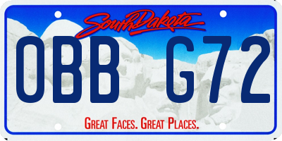 SD license plate 0BBG72