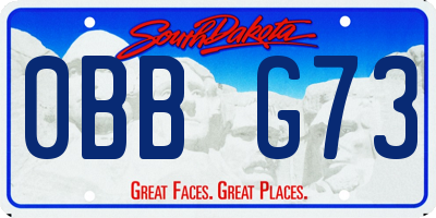 SD license plate 0BBG73