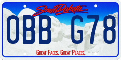 SD license plate 0BBG78