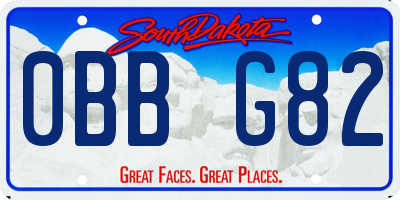 SD license plate 0BBG82