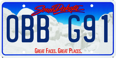 SD license plate 0BBG91
