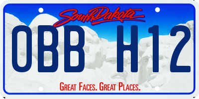 SD license plate 0BBH12