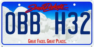 SD license plate 0BBH32