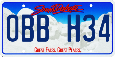SD license plate 0BBH34
