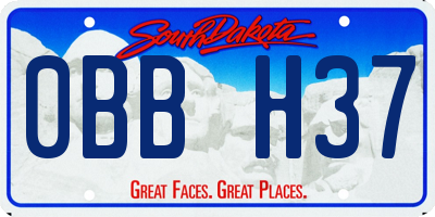 SD license plate 0BBH37
