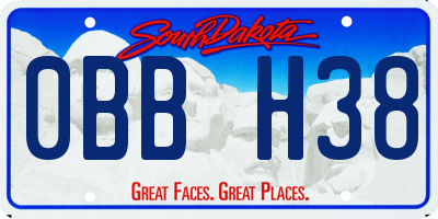 SD license plate 0BBH38