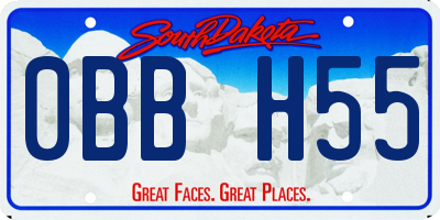 SD license plate 0BBH55