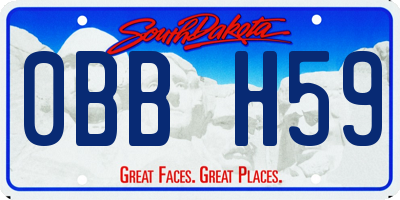SD license plate 0BBH59