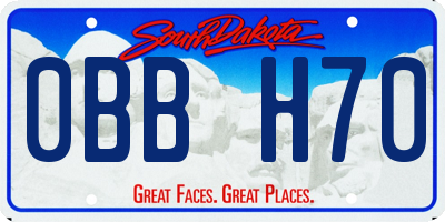 SD license plate 0BBH70