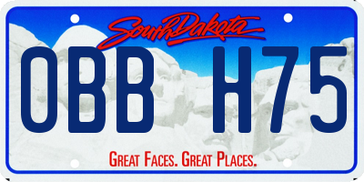 SD license plate 0BBH75