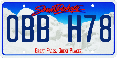 SD license plate 0BBH78
