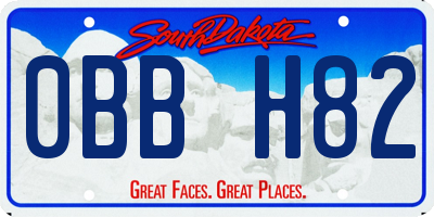 SD license plate 0BBH82