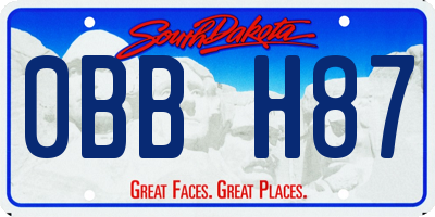 SD license plate 0BBH87