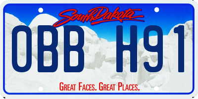 SD license plate 0BBH91