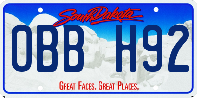 SD license plate 0BBH92