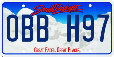 SD license plate 0BBH97