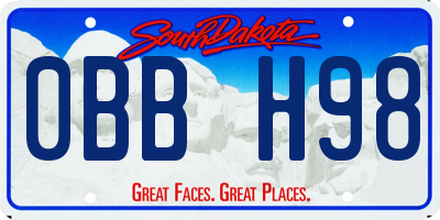 SD license plate 0BBH98